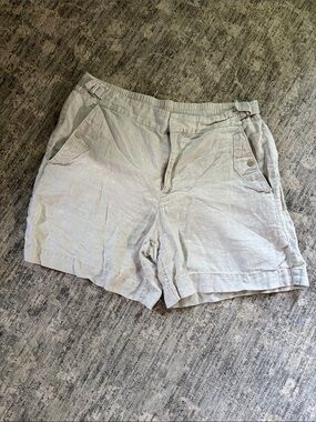 Athleta - Light Beige Casual Linen Shorts - size 16